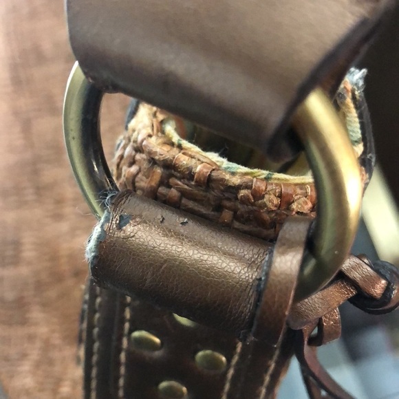 Vintage fossil woven brown leather purse - Picture 10 of 11